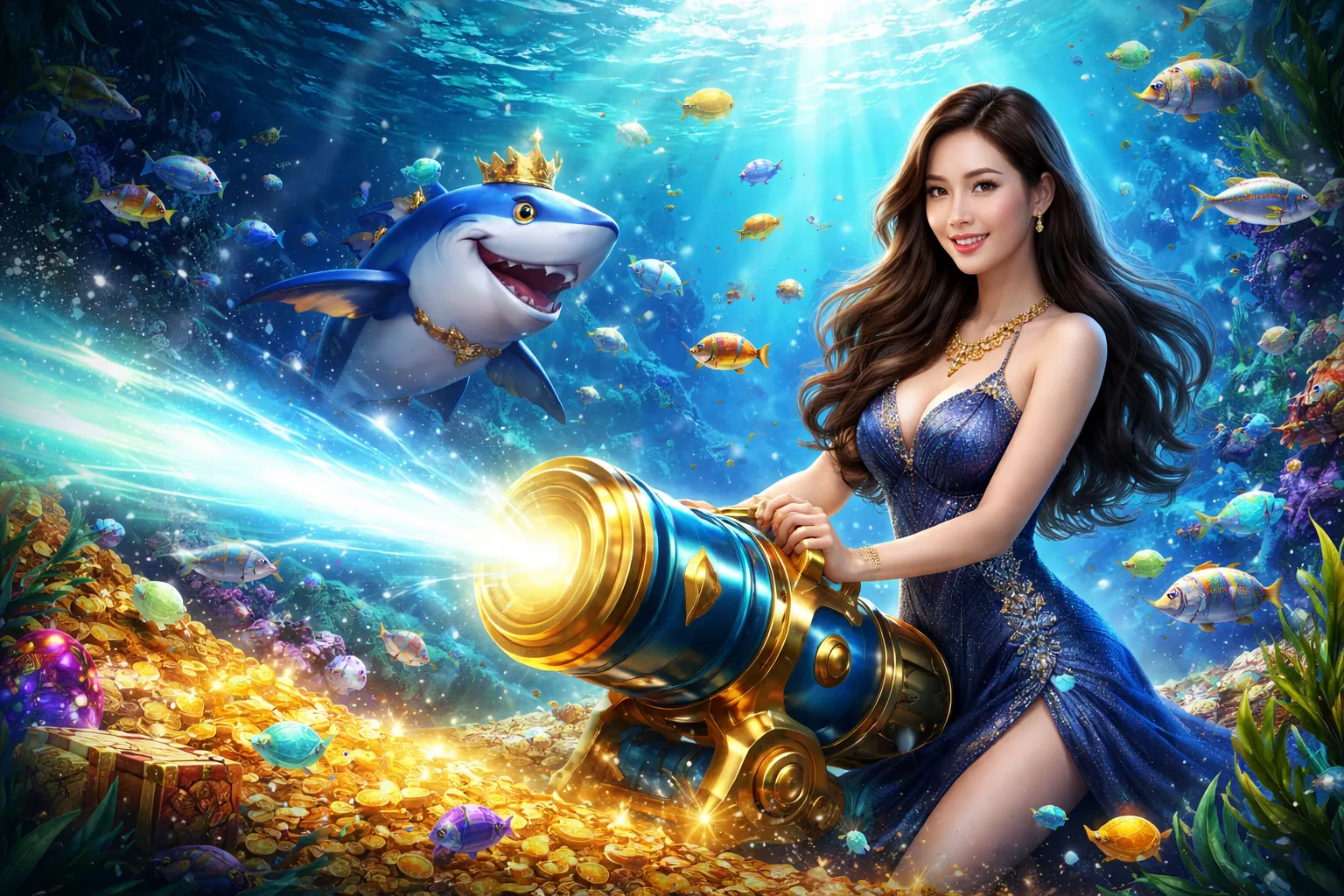Vòng quay miễn phí với biểu tượng máy đánh bạc và chữ Free Spins